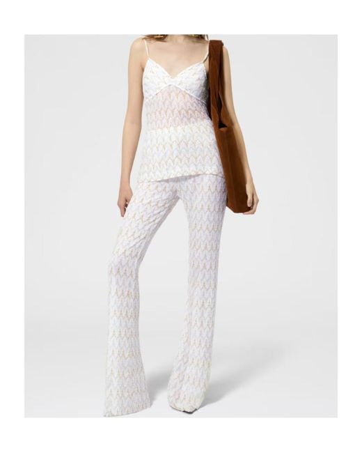 Missoni White Textured Knitted Trousers