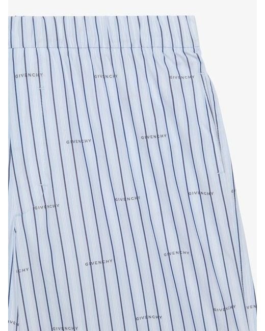 Givenchy Blue Striped Bermuda Shorts for men