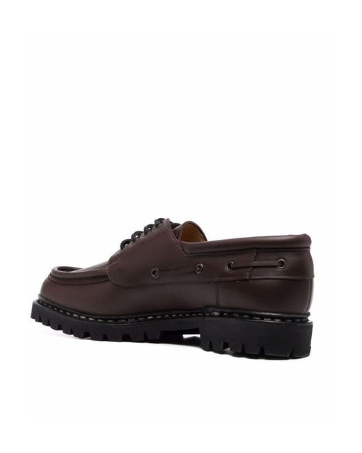 Paraboot Brown Lace Up Leather Derby Shoes for men