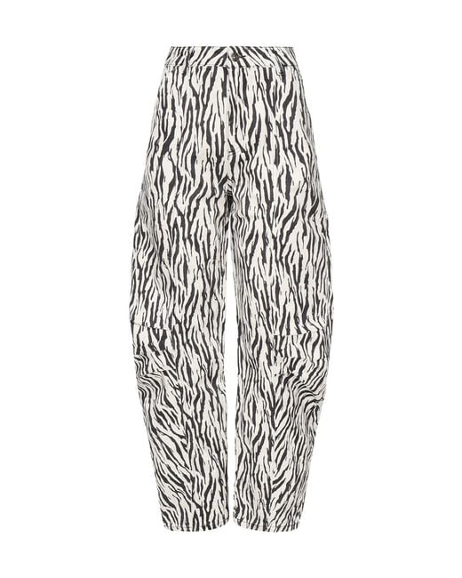 ROTATE BIRGER CHRISTENSEN White Printed Twill Cargo Pants