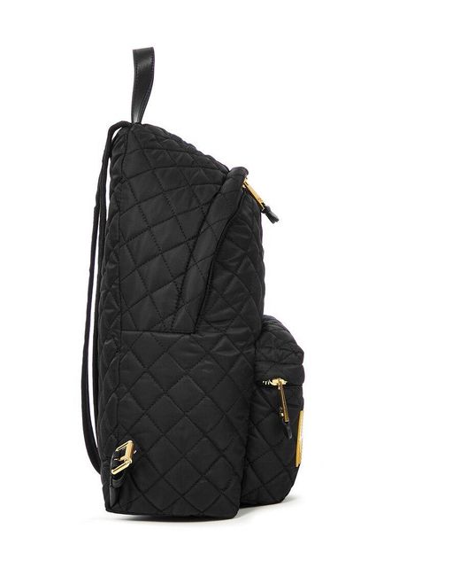 Moschino Black Quilted Backpack