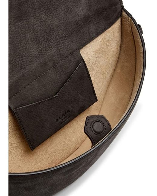 Alaïa Black Hip East West Grained Nubuck Cross-Body Bag