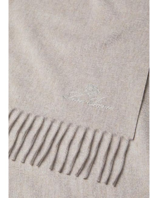Loro Piana White Grande Unita Scarf