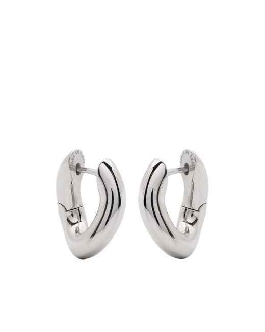 Balenciaga White Logo Engraved Earrings