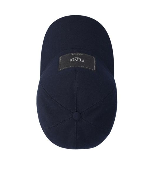 Fendi Blue Logo Patch Baseball Cap for men