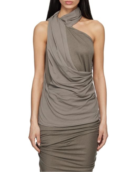 Entire studios Green Dalters Draped One-Shoulder Top