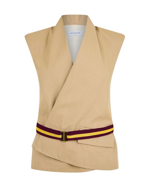 Dries Van Noten Natural Vilian Sleeveless Jacket