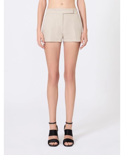 Max Mara Natural Mxslanda Tailored Pleat Shorts