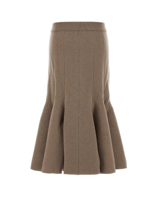 Bottega Veneta Brown Pleated Skirt