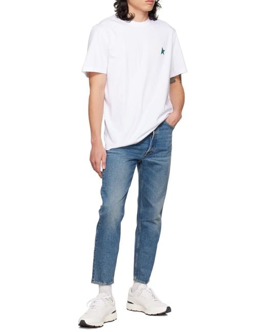 Golden Goose Deluxe Brand Blue Washed Effect Straight Leg Jeans for men