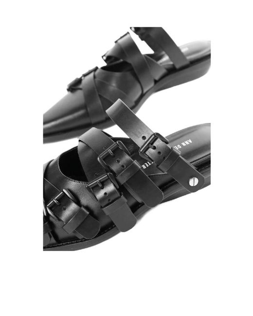 Ann Demeulemeester Black Kalla Buckle-Strap Sandals