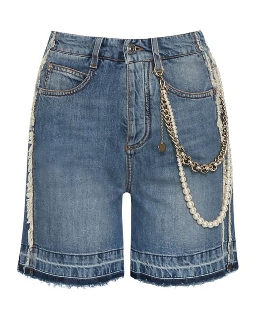 Ermanno Scervino Blue Belt-Loop Denim Shorts