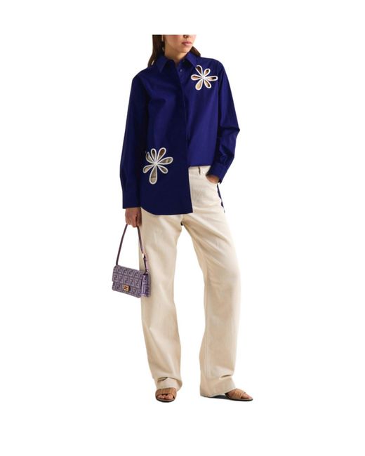 Fendi Blue Longline Shirt