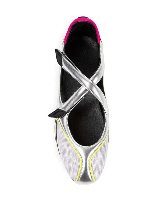 The Attico Green Floor 01 Holographic Ballet Flats