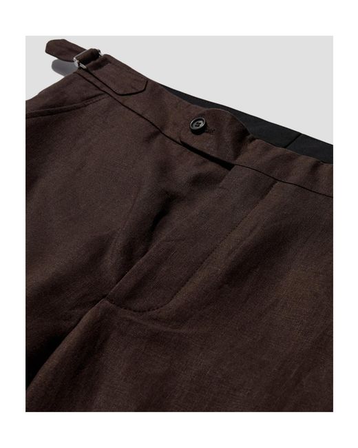 Bode Brown Side-Button Casual Pants for men