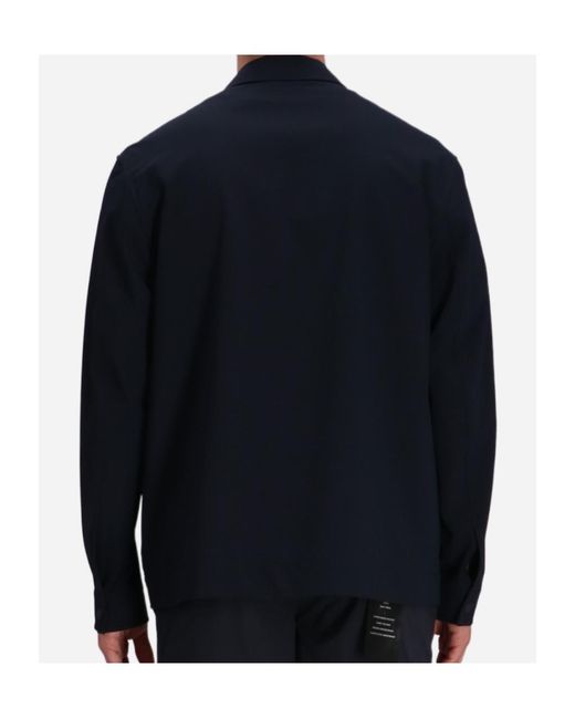 Boss Blue Notched-Collar Button-Up Jacket for men