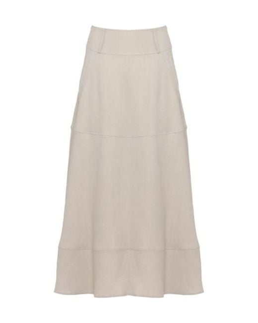 Antonelli White Joel Flared Maxi Skirt