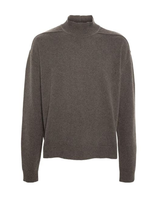 Rick Owens Gray High-Neck Brushed Jumper for men