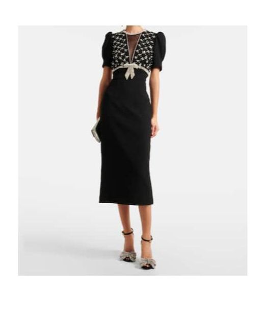 Rebecca Vallance Black X Nicky Hilton Arianna Embellished Midi Dress