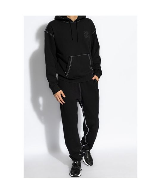 Givenchy Black Logo Embroidered Drawstring Sweater for men