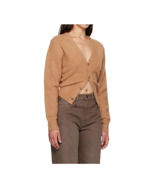 R13 Brown Split Hem Cardigan