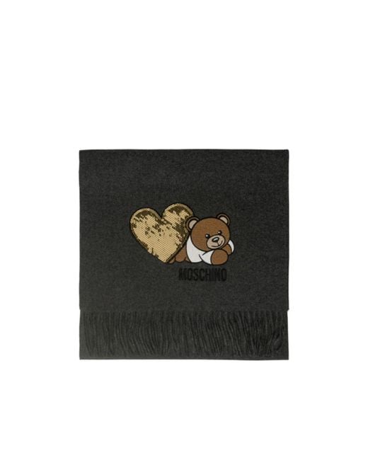 Moschino Black Wool Scarf for men