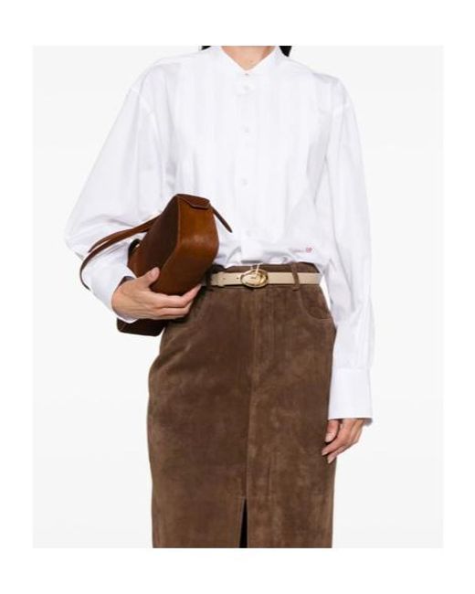 Victoria Beckham White Stand-Up Collar Shirt