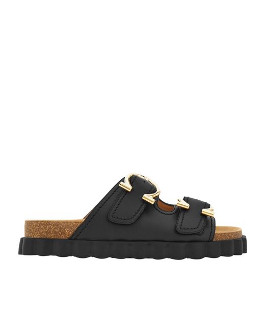 Ferragamo Black Gancini Sandals
