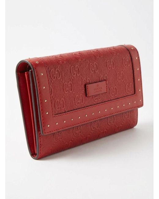 Gucci Red Long Double Folding Wallet