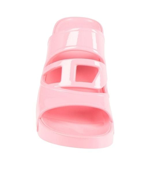 DIESEL Pink Simple Slippers
