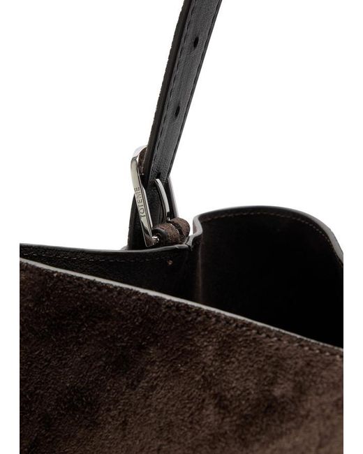 Totême Black Belted Suede Tote