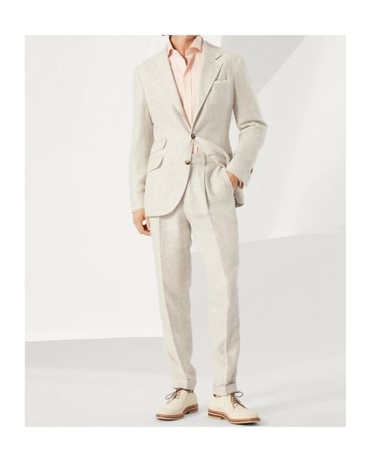 Brunello Cucinelli White Two-Piece Tailored Suit for men