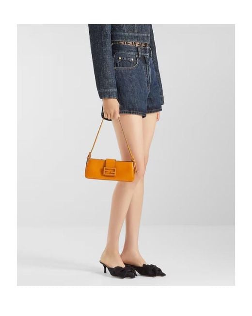 Fendi Blue Logo Patch Denim Shorts