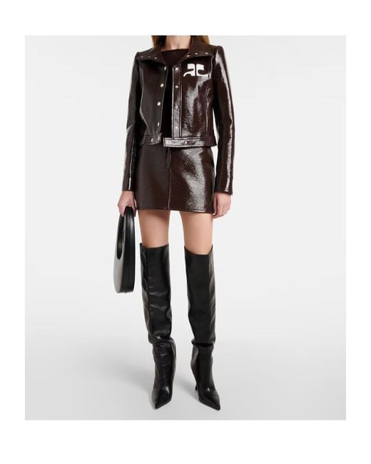 Courreges Brown Zipper Skirt