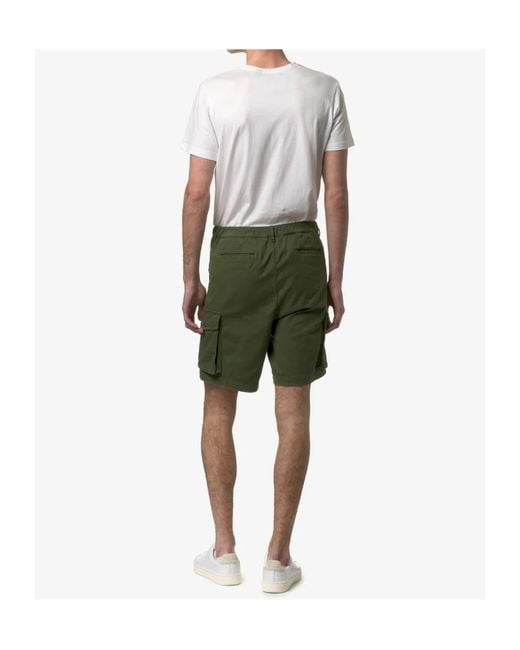 K-Way Green Cargo Pocket Shorts for men