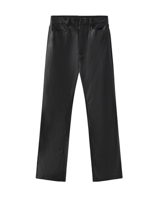 Marissa Chiara Black Belt Loop Leather Pants