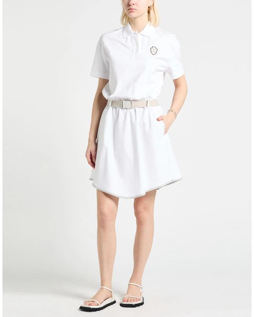 Brunello Cucinelli White Mini Dress Cotton, Polyamide, Elastane