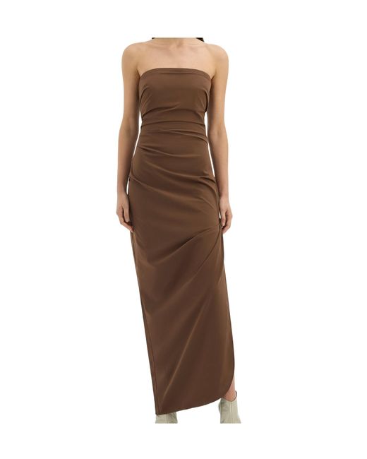 Sir Brown Florent Strapless Ruched Crepe De Chine Gown