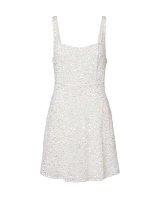Rixo White Ronan Sequined Minidress