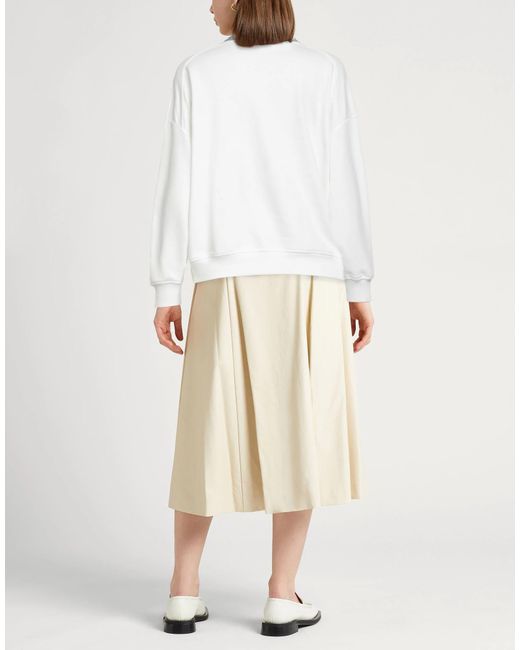 Brunello Cucinelli White Solid Color Crew Neck Sweatshirt