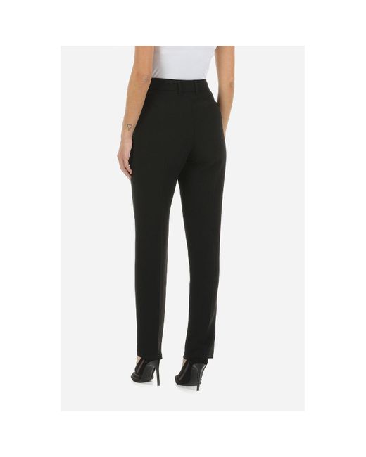 Emporio Armani Black Pressed-Crease Straight Leg Trousers