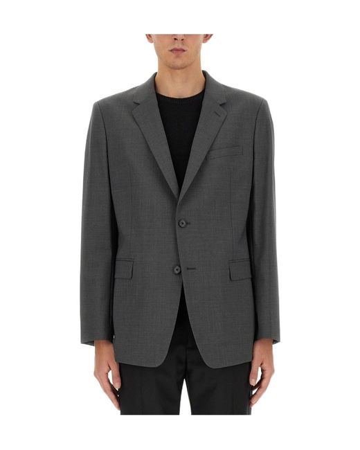 Theory Gray Single Breasted Straight Hem Jacket for men