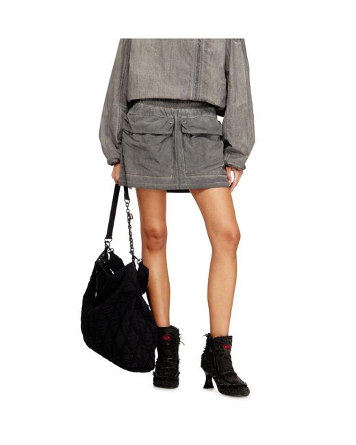 DIESEL Gray O-Cean-S1 Faded Mini Skirt