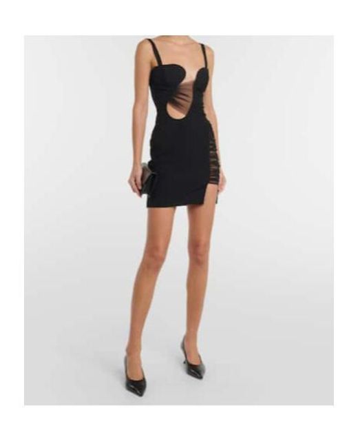 Nensi Dojaka Black Cutout Jersey Minidress