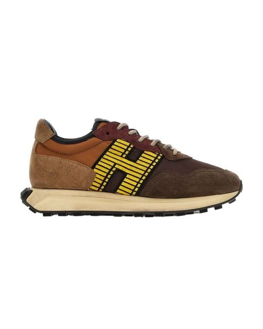 Hogan Brown H601 Lace-Up Sneakers for men