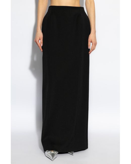 Balenciaga Black Back Slit Maxi Skirt