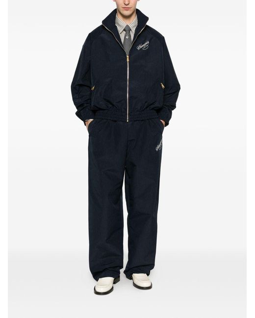Willy Chavarria Blue Ruff Rider Pinstripe Track Pants for men