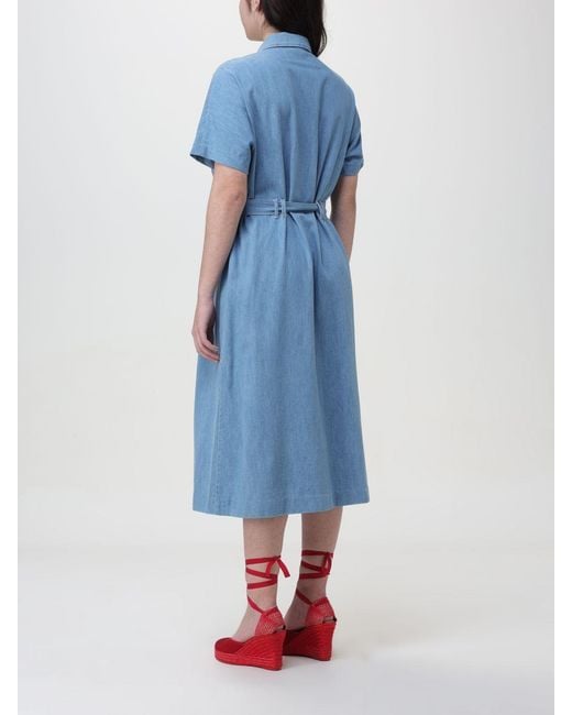 A.P.C. Blue New Drew Denim Midi Dress