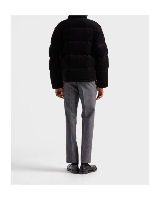 Prada Black Triangle-Logo Button-Up Jacket for men