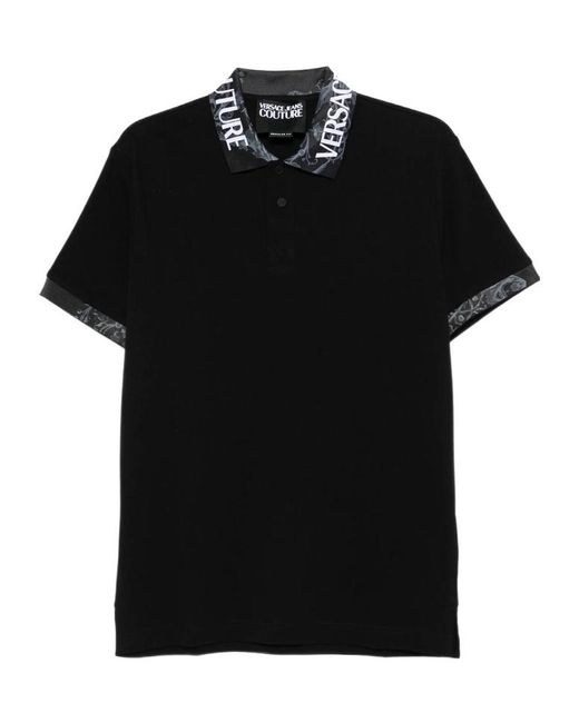 Versace Jeans Black Short Sleeve Polo Shirt for men